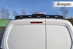 To Fit 2018+ Mercedes Sprinter Matte Black Rear Roof Bar + Beacon + LEDs