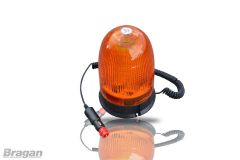 12 / 24 V Amber LED Strobe Flashing Beacon - Magnetic Base + Cigarette lighter connection