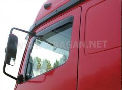 To Fit Mercedes Actros MP3 Smoked Window Deflectors - Adhesive