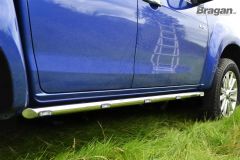 Side Bars Tapered Ends + Amber LEDs For Mitsubishi L200 Triton 2005 - 2012