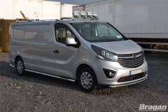 To Fit 2014+ Renault Trafic LWB 3" Side Bars Tapered Ends + Step Pads x4