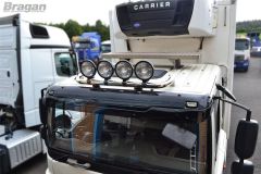 To Fit Foden Alpha Low Cab Roof Light Bar C + Black Round Spots (Same as DAF CF)