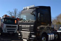 To Fit DAF XF 95 Space Cab Stainless Roof Light Bar + Jumbo Spots x4 + Clear Lens Beacon x2 + Air Horns x2