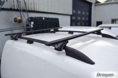 Roof Rails + Cross Bars + Load Stops For Volkswagen Caddy SWB 2010 - 2015 BLACK