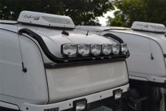 To Fit Scania 4 Series Topline Cab Roof Light Bar + Flush LEDs + Round Black Spots - BLACK