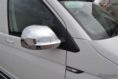 To Fit 2010 - 2015 Volkswagen Transporter T5 / Caravelle Chrome Mirror Covers
