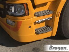 To Fit New Generation 2017+ Scania R & S Series Step Bars + Amber Flush LEDss