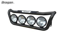 Grill Light Bar Type D - BLACK + Step Pad + Side LEDs For 2013+ Renault C Range
