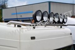 To Fit Pre 2009 Scania P, G, R, Series Low / Day Roof Light Bar + Flush LEDs + Round Black Spots