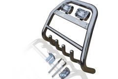Bull Bar + Rectangle Chrome Spots x2 For Ford Ranger 2006-2012 Abar - Detachable