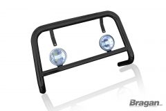 Low Bull Bar A Bar + 5" Round LED Spots x2 For Volkswagen Caddy 2015 - 2021 - BLACK