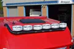 To Fit Mercedes Actros MP4 Big Space Black Steel Roof Light Bar + Flush LEDs - TYPE B