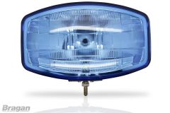 12v 9.5" Jumbo Oval Blue ABS Spot Lamp + LED Park Bulb