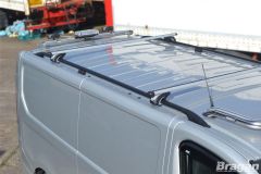 Roof Rail Black + Silver Crossbars + Stops For Vauxhall Opel Vivaro LWB 2014 - 2019