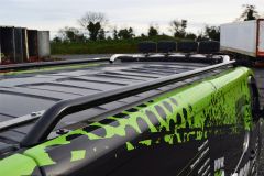 Roof Rails + Cross Bars + Stops For VW Transporter T6 2015-2022 Van LWB BLACK