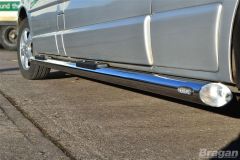 To Fit 2000 - 2006 Ford Transit MK6 SWB Side Bars + Step Pads + 4 LEDs