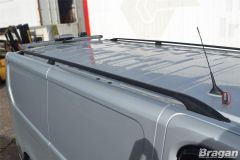 To Fit 2002 - 2014 Vauxhall / Opel Vivaro SWB Black Aluminium Roof Rails