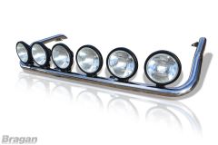 To Fit 2013+ Volvo FH4 Globetrotter Standard Roof Light Bar + Round Spot Lamps