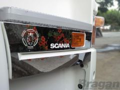 To Fit Scania 4, R, P, G, 6 Series Side Step Panel Trim / Indicator Chrome Cover Type E