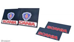 4 Piece UV Rubber Scania Front and Rear Mud Flaps Set - Red