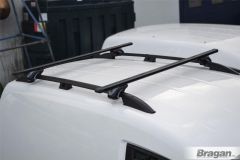 To Fit 2018+ Ford Transit / Tourneo Custom SWB Black Roof Rails + Black Cross Bars