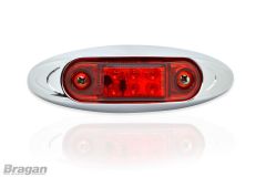 12 / 24v Red Chrome LED Marker Light
