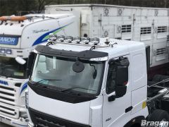 To Fit 2013+ Volvo FM4 Euro6 Low / Day Cab Roof Light Bar + Jumbo Spots x4 + Clear Lens Beacon x2 + Air Horns x2