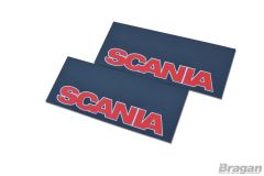 2pc Pair UV Rubber Scania Front Mudguards - Red