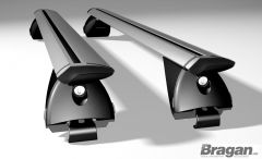 To Fit 2010 - 2015 Hyundai iX35 Aluminium Cross Bars for Integrated Roof Solid Rails