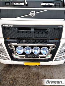 Grill Bar A + Jumbo Spots - BLACK + Step Pad For Volvo FH4 2013 - 2021 