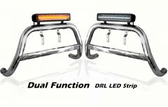 Bull Bar + 17" Night Blazer Dual Row LED Light Bar For Citroen Berlingo 2008 - 2016 Detachable Name Plate