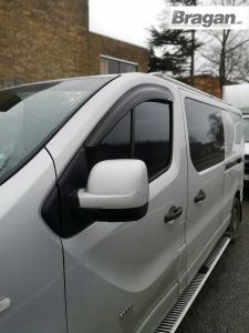 To Fit 2014 - 2019 Vauxhall / Opel Vivaro Smoked Window Deflectors - Adhesive