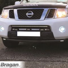 Spoiler Bar + Slim LEDs For Nissan Navara D40 2010 - 2015 BLACK