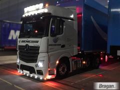 To Fit Mercedes Actros MP4 Big Space Roof Bar + Flush LEDs + Jumbo Spots x6 + Clear Lens Beacon x2 - TYPE B