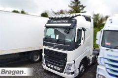 To Fit Volvo FH Series 2 & 3 Globetrotter XL Roof Bar + Jumbo Spots x4 + Flush LEDs + Clear Lens Beacons x2 - BLACK