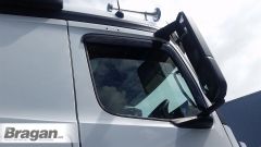 To Fit  2012+ Mercedes Actros MP4 Smoked Tinted Window Deflectors - Adhesive