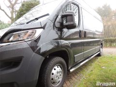 To Fit 2014+ Fiat Ducato LWB Side Bars Side Bars with Steps Pads x4