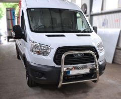 To Fit 2014+ Ford Transit MK8 Front Abar + Round Spot Lamps x2
