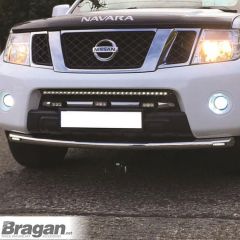 Front Spoiler Bar + Slim LEDs For Nissan Navara D40 2005 - 2010 