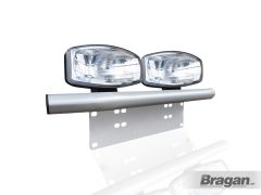 Number Plate Light Bar + 9"Jumbo Spot Lamps x2 For Peugeot 4008 2012 - 2017