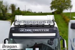 To Fit Volvo FH4 2013+ Globetrotter XL Roof Bar + Jumbo LED Spots x6 - BLACK