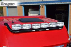 To Fit 2012+ Mercedes Actros MP4 Classic Space Cab Roof Light Bar + Jumbo LED Spots x6 - BLACK
