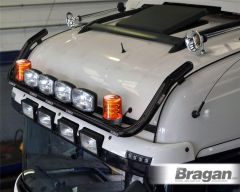 Roof Bar BLACK + LEDs + Spots + Beacons + Horns For Scania New Gen R&S 17+ Normal Cab