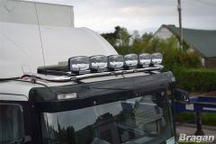 To Fit Scania P, G, R, 6 Series 2009+ Low / Day Cab Stainless Steel Roof Light Bar + Jumbo LED Spots