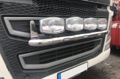 Chrome Stainless Grill Bar E + White LEDs + LED Spots For Scania New Gen Iveco S-way