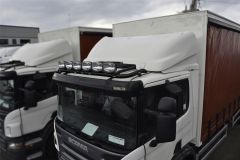Roof Bar + LED + Spots + Clear Beacons + Air Horns + Clamps For Scania P G R 6 Series Low Day 2009+ - BLACK