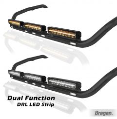 Roof Bar + LEDs + 17" Dual Row LED Bars For Mercedes Arocs Low Day - BLACK