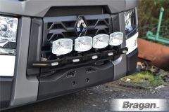 Grill Light Bar E + Jumbo LED Spots + White LEDs For Renault T Range Long Haul BLACK