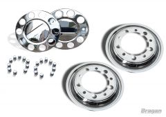 22.5" Front Wheel Trim Set + 32mm Nut Covers For Trucks