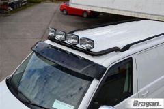 Roof Bar B + Jumbo LED Spots For Vauxhall / Opel Vivaro C 2019+ Front Van BLACK